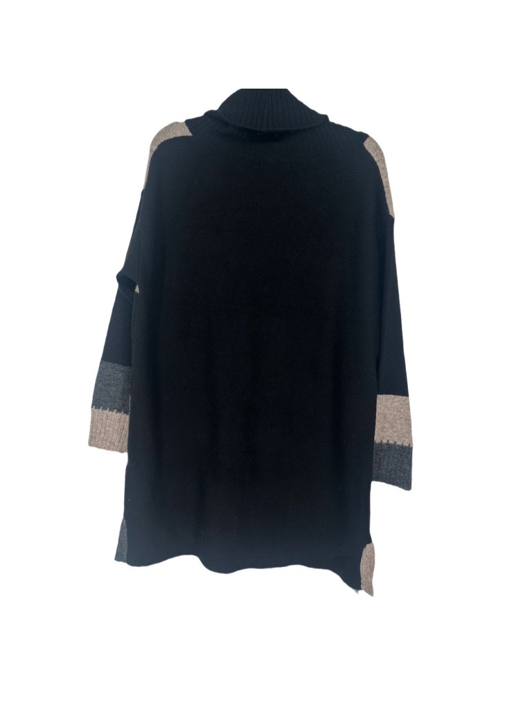 Evans Sweater 18 Plus Black Colorblock Slouchy Cowl Neck Knit Tunic Minimalist — image 3 of 6